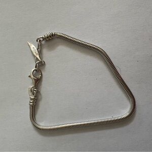 Amor and baci Silver stamped Bracelet